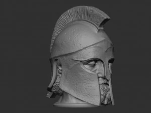 Head With Hoplite Helmet 3D Print Model