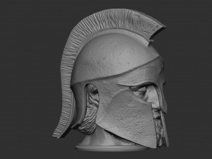 Head With Hoplite Helmet Modelo de Impressão 3D