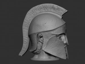 Head With Hoplite Helmet 3D Print Model