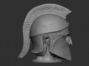 Head With Hoplite Helmet 3D Print Model
