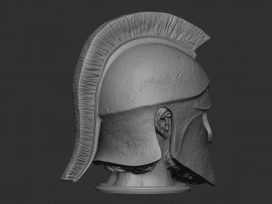 Head With Hoplite Helmet 3D Print Model