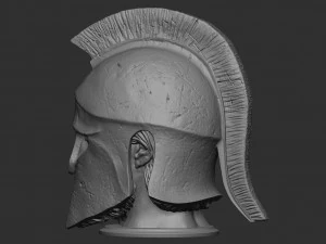 Head With Hoplite Helmet 3D Print Model