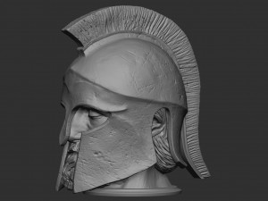 Head With Hoplite Helmet Modelo de Impressão 3D