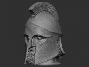 Head With Hoplite Helmet Modelo de Impressão 3D