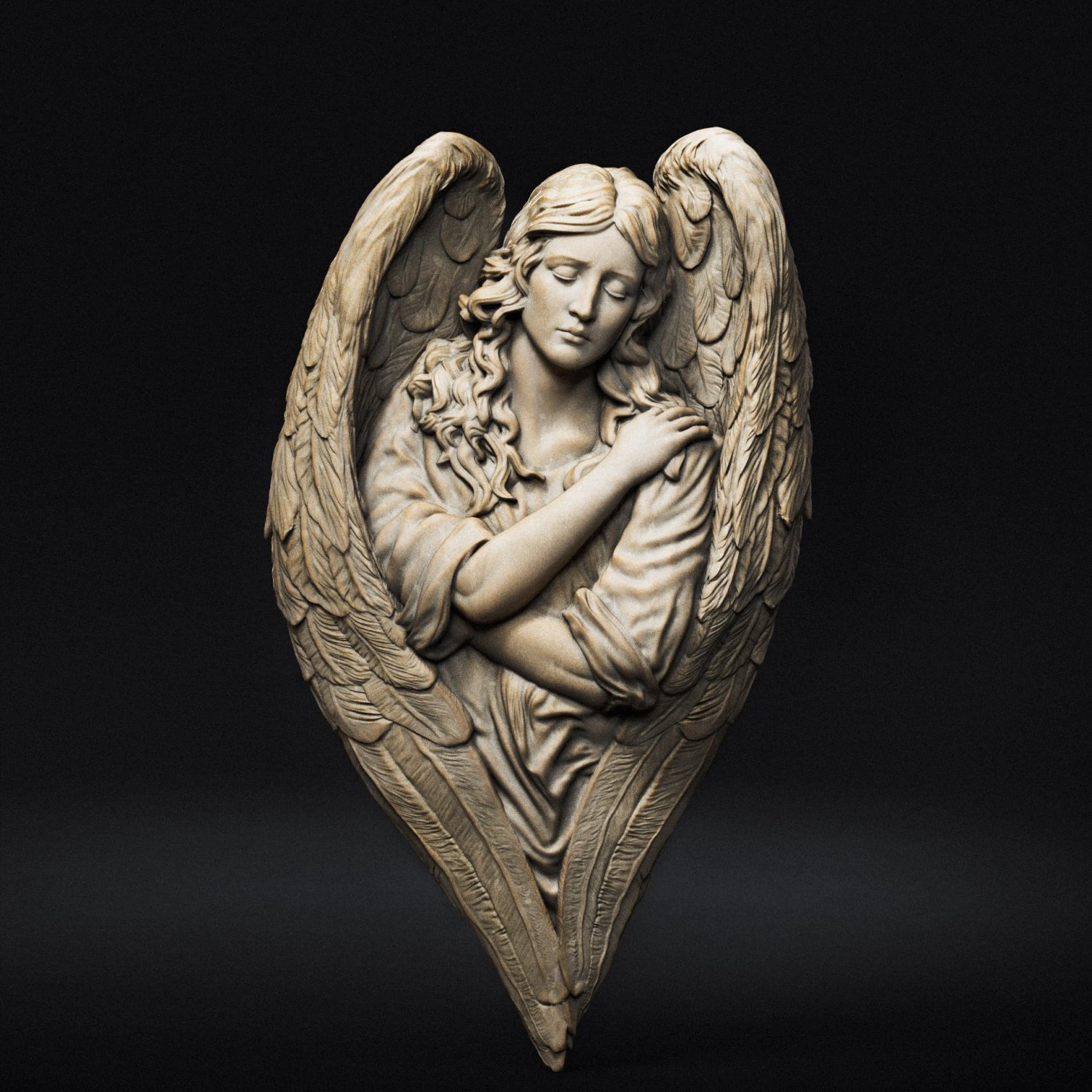 Angel relief 06 3D Print Model .c4d .max .obj .3ds .fbx .stl .blend