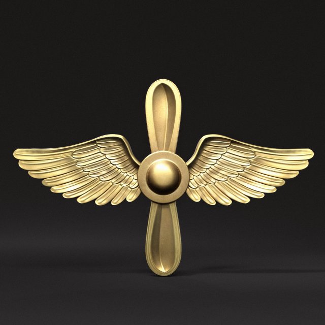 Red Army Air Force Lapel Emblem Modelo de impresión 3D .c4d .max .obj .3ds .fbx .stl .blend 