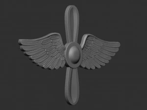 Red Army Air Force Lapel Emblem 3D Print Model