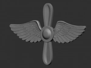 Red Army Air Force Lapel Emblem 3D Print Model