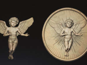 Angel Cupid Relief 02 3D 프린트 모델