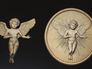 천사 큐피드 릴리프 02 3D 프린트 모델