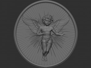 Angel Cupid Relief 02 3D 打印模型