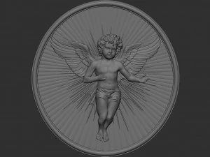 Angel Cupid Relief 02 3D Print Model