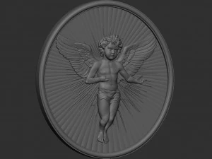 Angel Cupid Relief 02 3D Print Model