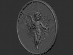 Angel Cupid Relief 02 3D 打印模型
