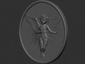Angel Cupid Relief 02 3D Print Model