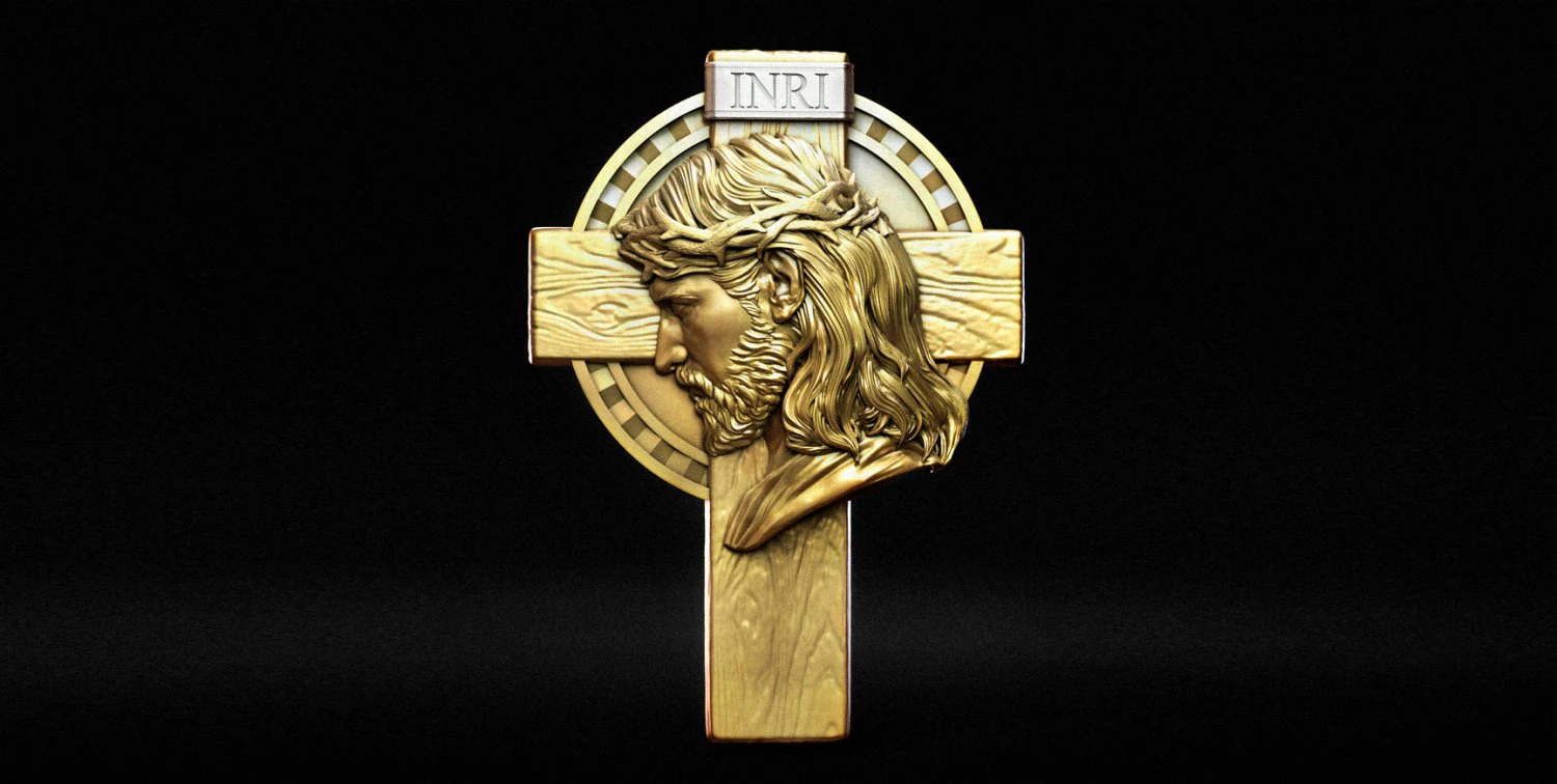 Cross 11 with Jesus 3D Print Model .c4d .max .obj .3ds .fbx .stl .blend