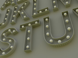 light bulbs alphabet Modèle 3D