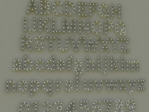 light bulbs alphabet Modèle 3D