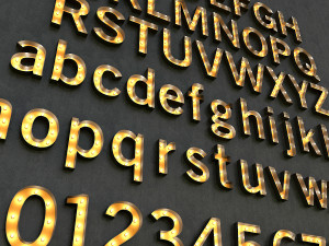 light bulbs alphabet Modèle 3D