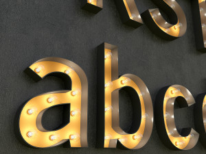 light bulbs alphabet Modèle 3D