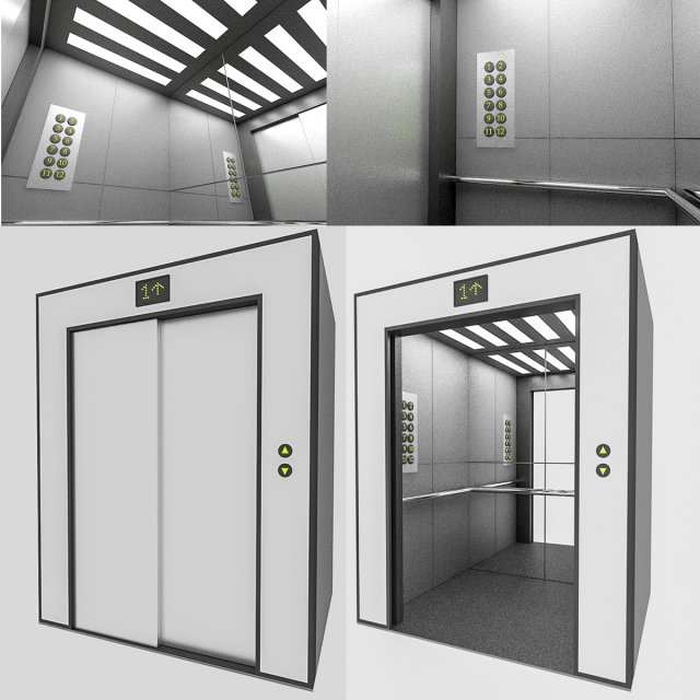 3d elevator 3D Model .c4d .max .obj .3ds .fbx .stl .blend 
