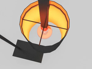 3d black floor lamp 3D Model
