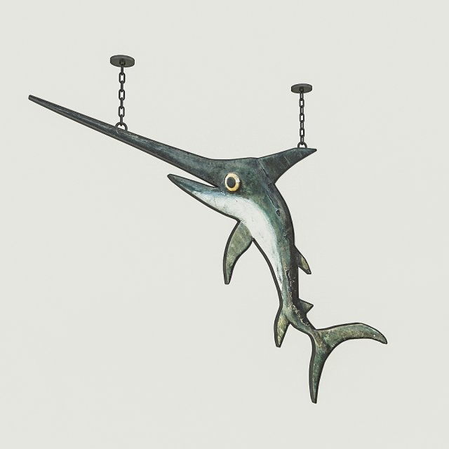 fish restaurant sign 01 3D-Modell .c4d .max .obj .3ds .fbx .stl .blend 