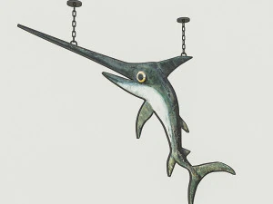 fish restaurant sign 01 3D Model