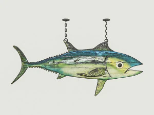 fish restaurant sign 02 3D Model