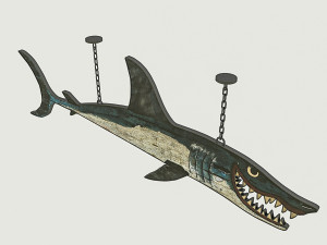 fish restaurant sign 03 3D Model