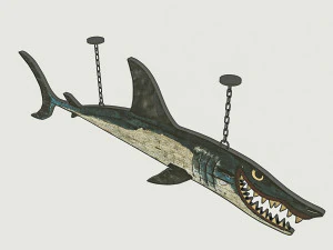 fish restaurant sign 03 3D Model