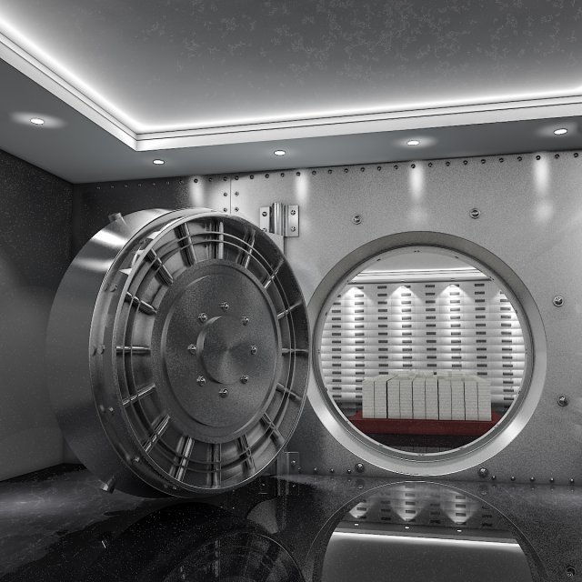 bank vault coins 3D Model .c4d .max .obj .3ds .fbx .stl .blend 