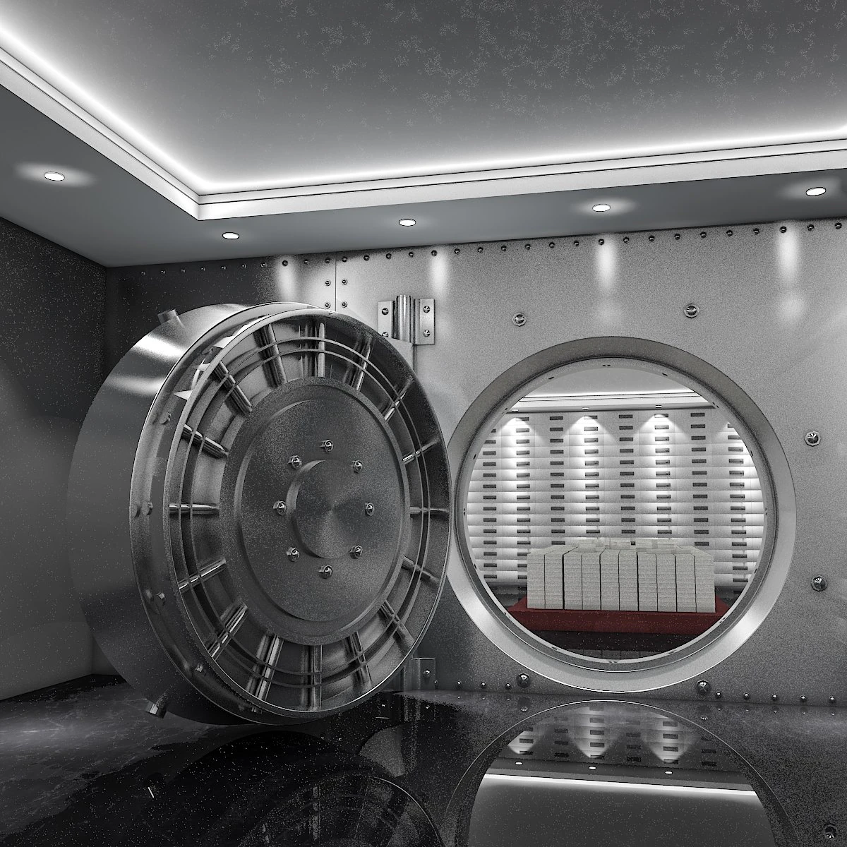 bank vault coins 3D Model .c4d .max .obj .3ds .fbx .stl .blend 