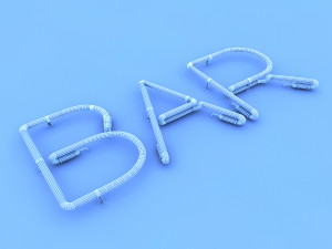bar neon sign 3D 模型