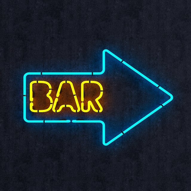 neon bar sign 3D Model .c4d .max .obj .3ds .fbx .stl .blend 
