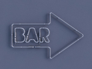 neon bar sign 3D Model