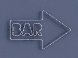neon bar sign 3D Model