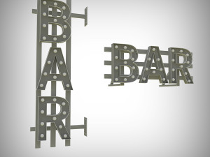 bar bulb sign 3D Модель