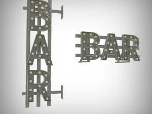 bar bulb sign 3D Model