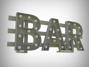 bar bulb sign 3D Модель