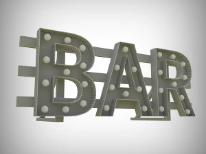 bar bulb sign 3D Model