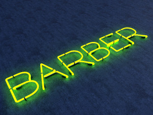 barber neon sign 3D Model