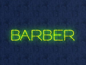 barber neon sign 3D 模型