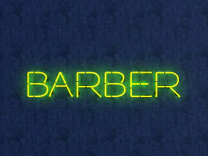 barber neon sign 3D Model