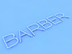 barber neon sign 3D Model