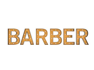 barber sign with bulb 3D Model