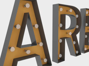 barber sign with bulb 3D Model