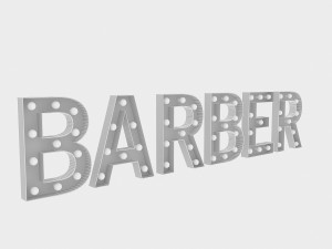 barber sign with bulb Modelo 3D