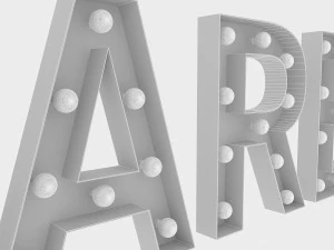barber sign with bulb 3D Model