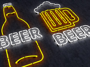 neon beer sign 3D Model
